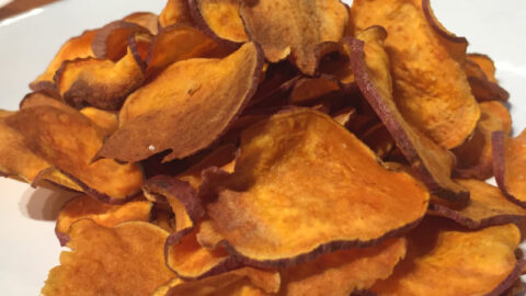 Thin Baked Sweet Potato Chips That Will Disappear in a Flash